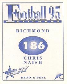 1995 Select AFL Stickers #186 Chris Naish Back